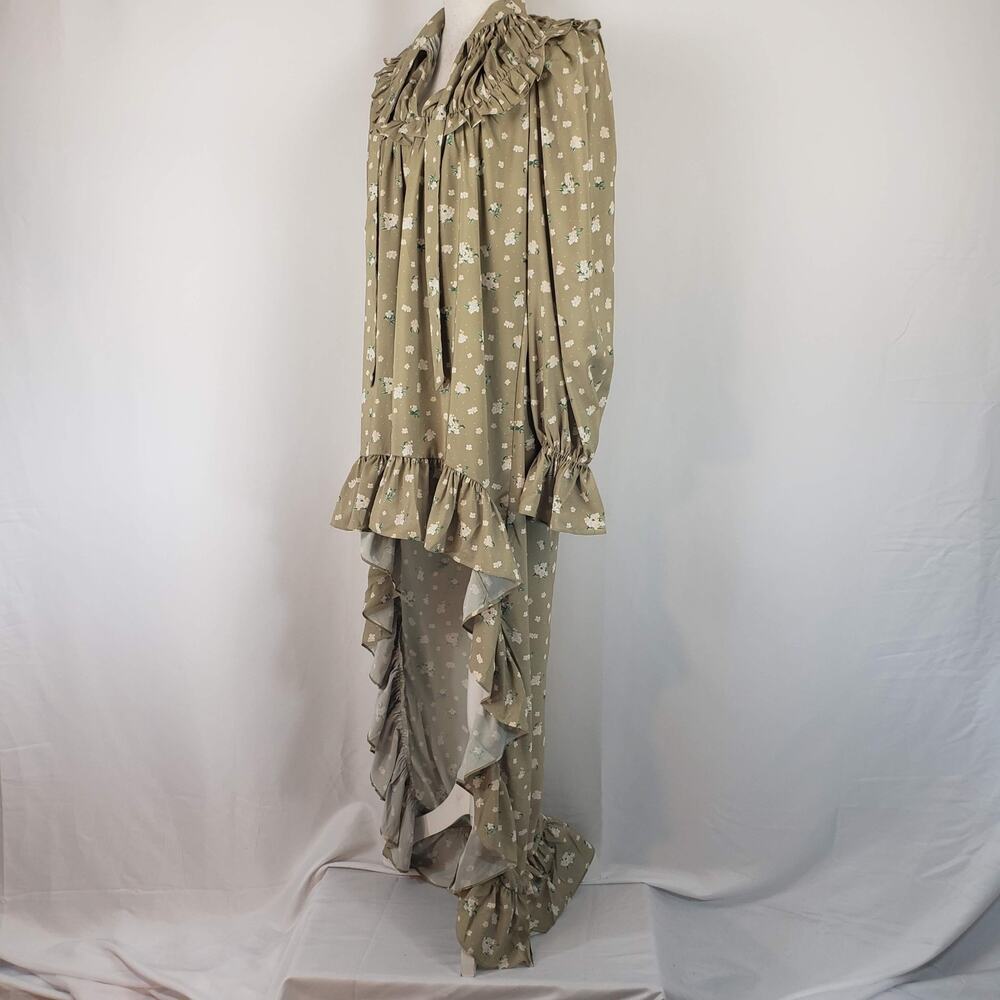 NWT WEWOREWHAT Hi-Low Polka Dot Green Floral Pattern Ruffle Peasant Dress S - Picture 5 of 16